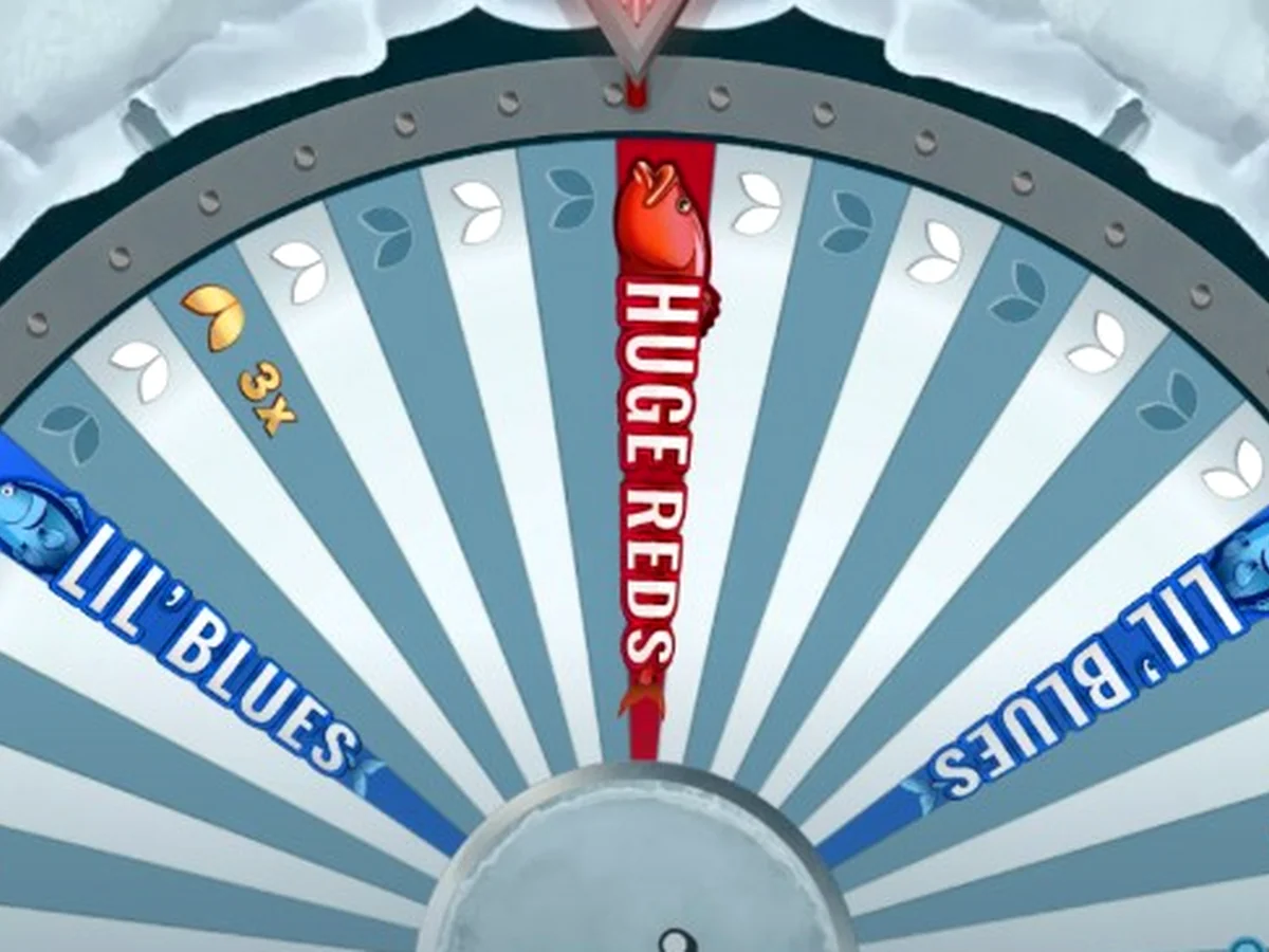 Ice Fishing waiting screen with Huge Reds card and 0.50 chip marker