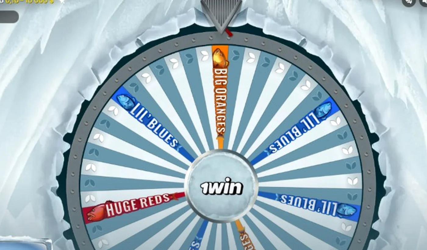 Ice Fishing Live wheel and bonus bet buttons for Lil' Blues, Big Oranges and Huge Reds